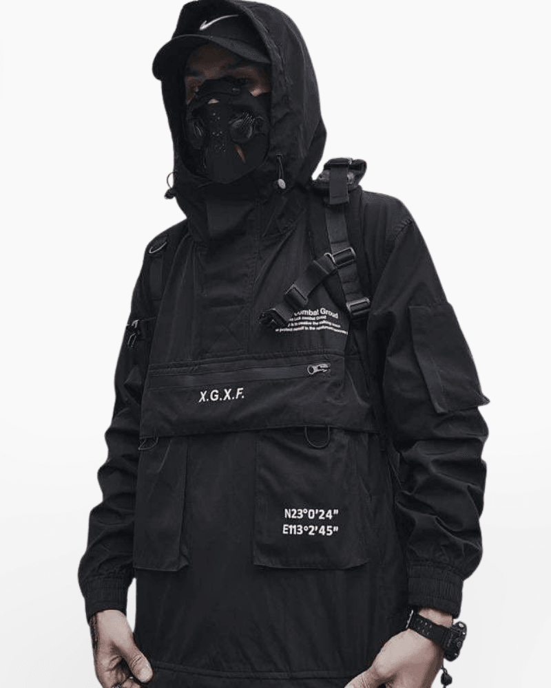 Techwear Streetwear Big Pocket Hooded Jacket – Techwear Official