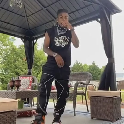 Techwear Combat Reflective Black Cargo Pants